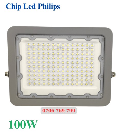 Đèn Pha Led 100W Siêu Mỏng Cao Cấp Vỏ Nhôm Bảo Hành 2 Năm Đổi Mới