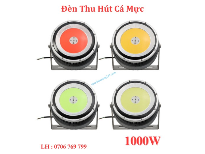 Đèn Pha Led 1000W Thu Hút Cá Mực ánh sáng đỏ