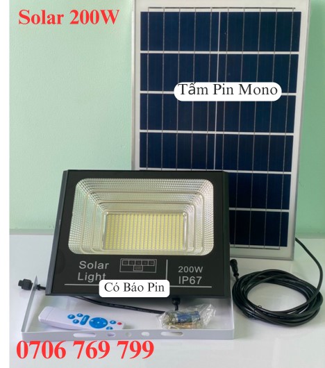 Đèn Pha Led Năng Lượng Mặt Trời 200W Loại Tốt