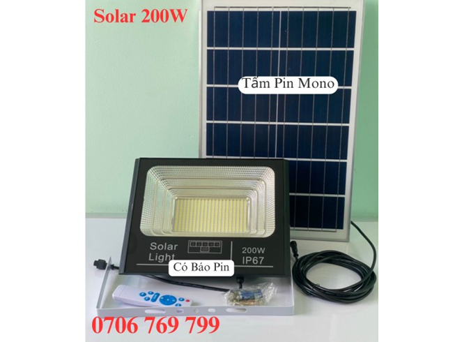 Đèn Pha Led Năng Lượng Mặt Trời 200W Loại Tốt