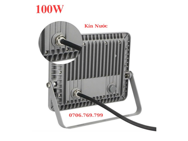 Đèn Pha Led 100W Siêu Mỏng Cao Cấp Vỏ Nhôm Bảo Hành 2 Năm Đổi Mới